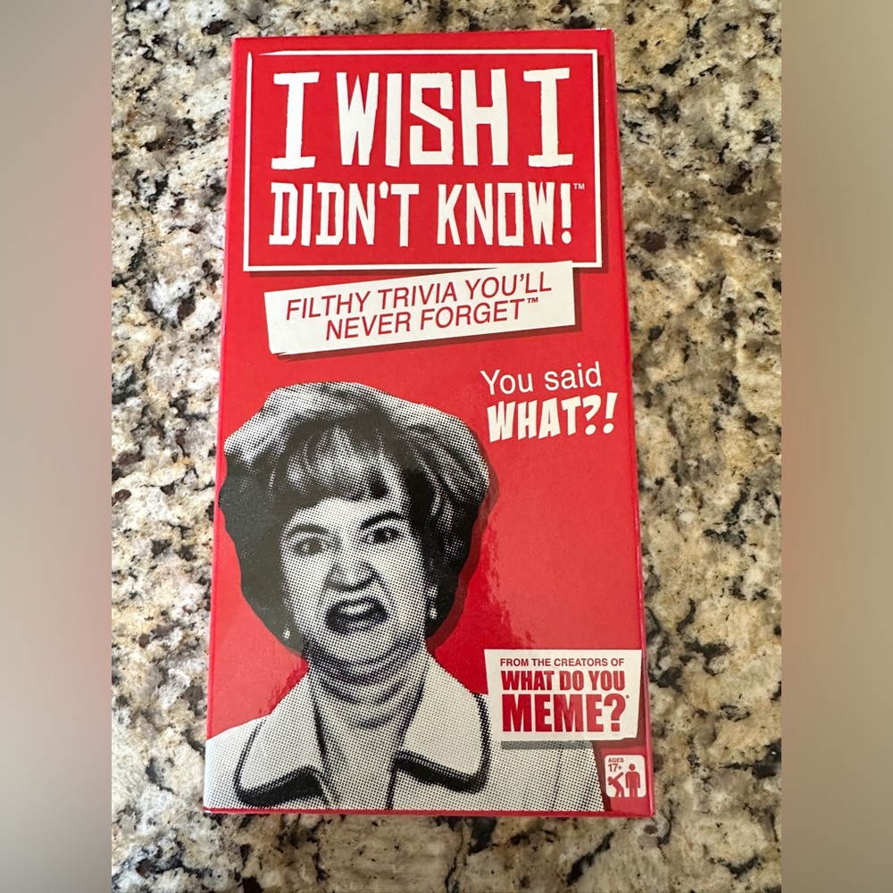 I wish I didn’t know. Adult party game